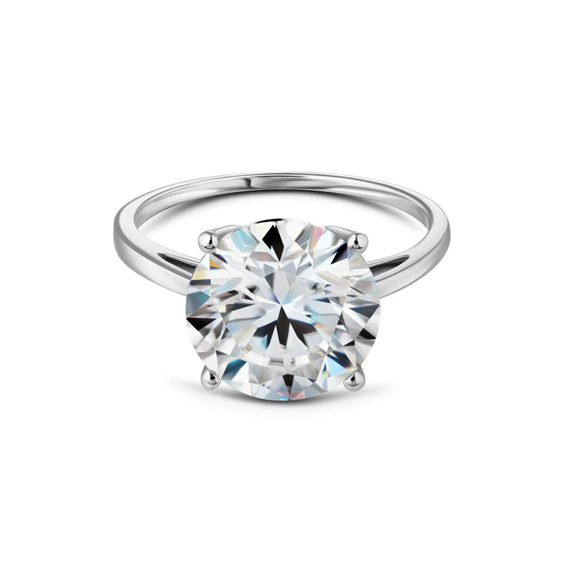 14K White Gold Moissanite Solitaire Ring
